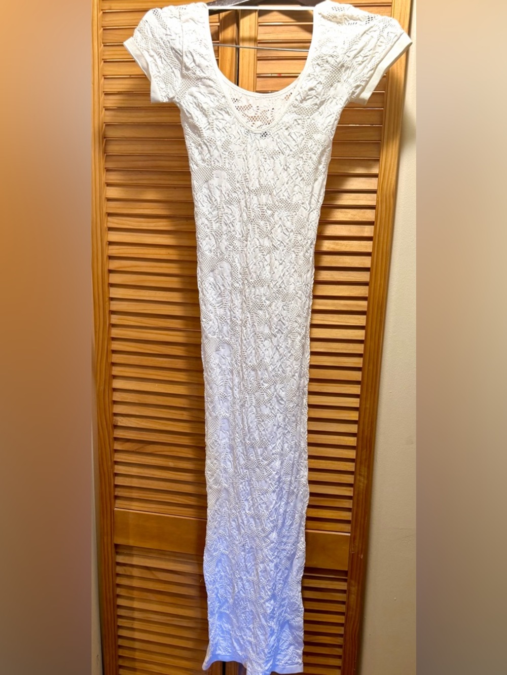 Fashion Nova White Lace Bodycon Maxi Dress Size S/M - Picture 6 of 12